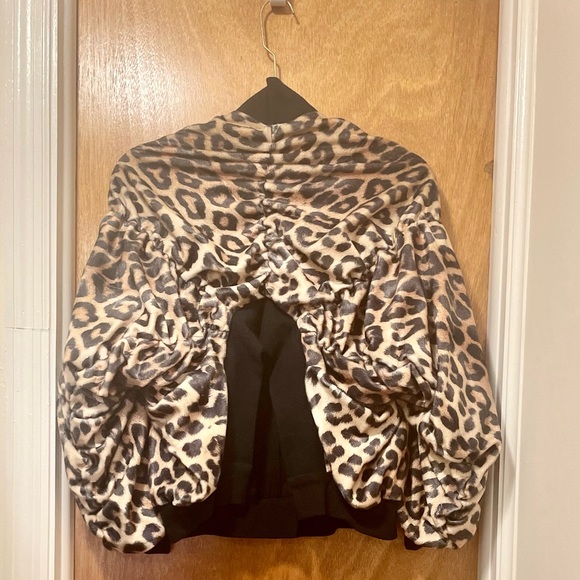 Leopard Ruched Bomber Jacket - Picture 5 of 6